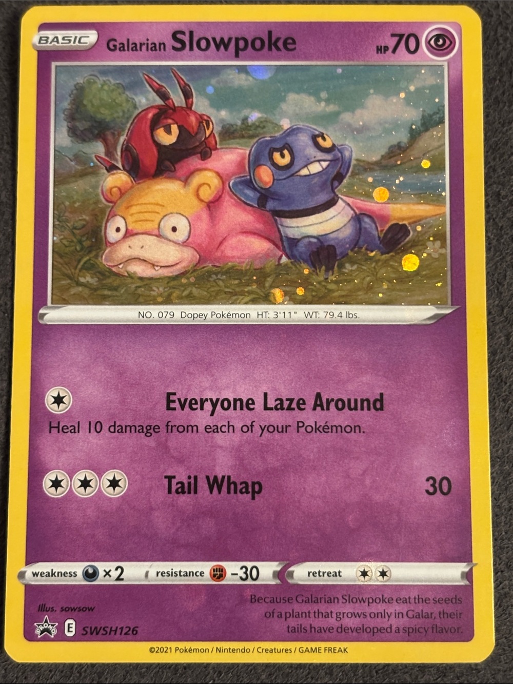 Galarian Holo Slowpoke Card Sword and Shield 126